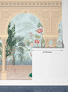 Traditional Mughal Garden Wallpaper, Peacock, Arch Mural, Oversized Custom Size Wall Art, Non-Woven, Non-Adhesive, Modern Wall Paper, Removable