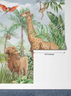 African Animals Wallpaper, Watercolor Wildlife Mural, Oversized Custom Size Wall Art, Non-Woven, Non-Adhesive, Modern Wall Paper, Removable