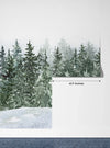 Winter Snowy Forest Wallpaper, Watercolor Mural, Oversized Custom Size Wall Art, Non-Woven, Non-Adhesive, Modern Wall Paper, Removable