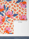 Exotic Flowers, Leopard Background Wallpaper, Seamless Pattern Mural, Oversized Custom Size Wall Art, Non-Woven, Non-Adhesive, Modern Wall Paper, Removable