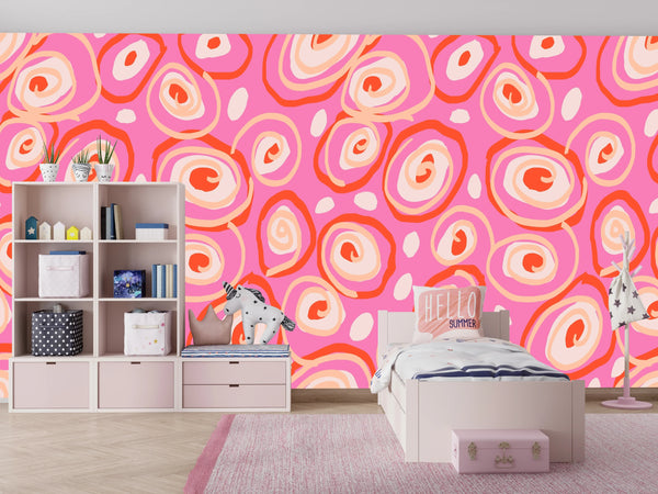 Colorful Abstract Wallpaper, Seamless Pattern Mural, Oversized Custom Size Wall Art, Non-Woven, Non-Adhesive, Modern Wall Paper, Removable