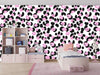 Pink and Black Leopard Wallpaper, Seamless Pattern Mural, Oversized Custom Size Wall Art, Non-Woven, Non-Adhesive, Modern Wall Paper, Removable