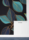 Gold Leaves Wallpaper, Black Background Mural, Oversized Custom Size Wall Art, Non - Woven, Non - Adhesive, Modern Wall Paper, Removable - Adawall Wallpaper - Registered Trade Accounts Only, Wallpaper Wholesale Account - W77905 - Adawall Wholesale - Wallpaper Wholesaler