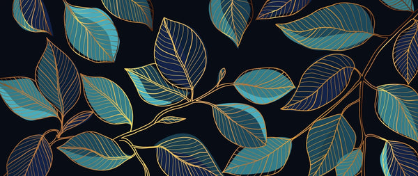 Gold Leaves Wallpaper, Black Background Mural, Oversized Custom Size Wall Art, Non - Woven, Non - Adhesive, Modern Wall Paper, Removable - Adawall Wallpaper - Registered Trade Accounts Only, Wallpaper Wholesale Account - W77905 - Adawall Wholesale - Wallpaper Wholesaler
