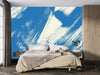 Grainy Blue Wallpaper, Brush Stroke Mural, Oversized Custom Size Wall Art, Non - Woven, Non - Adhesive, Modern Wall Paper, Removable - Adawall Wallpaper - Registered Trade Accounts Only, Wallpaper Wholesale Account - W77970 - Adawall Wholesale - Wallpaper Wholesaler
