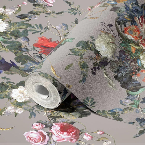 Gray Large Peony Floral Wall Mural, Floral Flowers Wallpaper, Oversized Elegant Custom Size Wall Art, Non - Woven, Non - Pasted, Removable - Adawall Wallpaper - Registered Trade Accounts Only, Wallpaper Wholesale Account - SE315-2 - Adawall Wholesale - Wallpaper Wholesaler