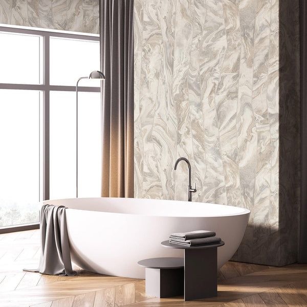 Gray Marble Embossed Wallpaper, Marbled Pattern Striped Stone Effect Modern Wallcovering, Washable - Adawall Wallpaper - Registered Trade Accounts Only, Wallpaper Wholesale Account - 1201-3 - Adawall Wholesale - Wallpaper Wholesaler