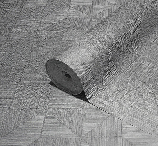 Gray Modern Geometric Shapes Wallpaper, Embossed Rich Textured Contemporary Wallcovering - Adawall Wallpaper - Registered Trade Accounts Only, Wallpaper Wholesale Account - 23209-5 - Adawall Wholesale - Wallpaper Wholesaler