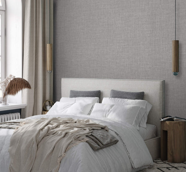Gray Muse Linen Texture Wallpaper, Natural Wallpaper, Modern & Minimalist Wall Covering, Modern Look Neutral Colors Glittering Wallcovering - Adawall Wallpaper -Registered Trade Accounts Only, Wallpaper Wholesale Account - 25104-4 - Adawall Wholesale - Wallpaper Wholesaler