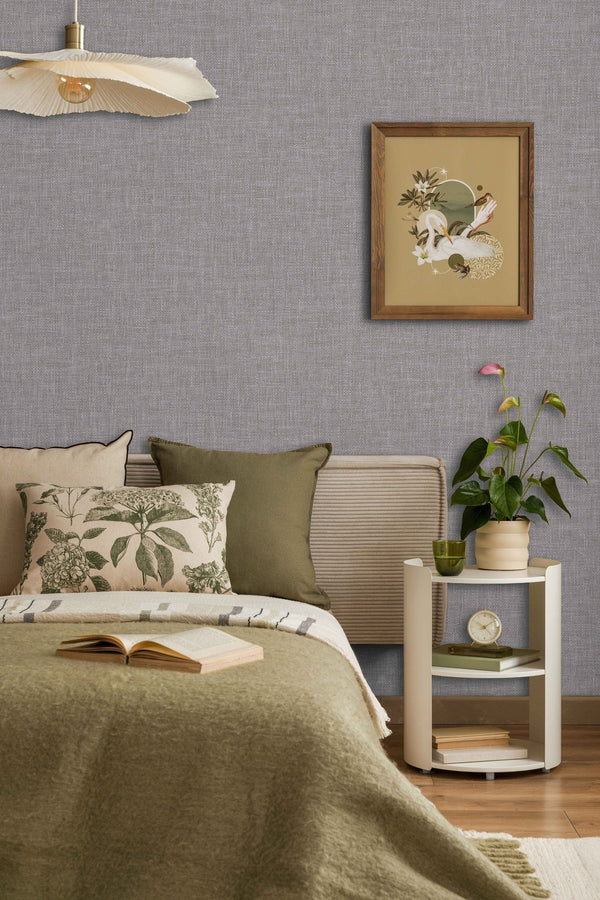 Gray Muse Linen Texture Wallpaper, Natural Wallpaper, Modern & Minimalist Wall Covering, Modern Look Neutral Colors Glittering Wallcovering - Adawall Wallpaper -Registered Trade Accounts Only, Wallpaper Wholesale Account - 25104-4 - Adawall Wholesale - Wallpaper Wholesaler