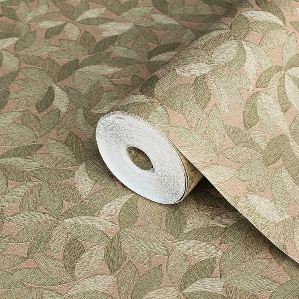 Green Leaf Pattern Wallpaper, Natural Wallpaper, Modern & Minimalist Wall Covering, Modern Look Neutral Colors Glittering Wallcovering - Adawall Wallpaper -Registered Trade Accounts Only, Wallpaper Wholesale Account - 25109-5 - Adawall Wholesale - Wallpaper Wholesaler