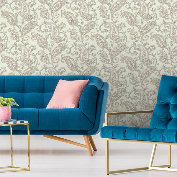 Green Luxury Paisley Deep Embossed Wallpaper, Traditional Rich Textured Wallcovering - Adawall Wallpaper - Registered Trade Accounts Only, Wallpaper Wholesale Account - 9903-2 - Adawall Wholesale - Wallpaper Wholesaler