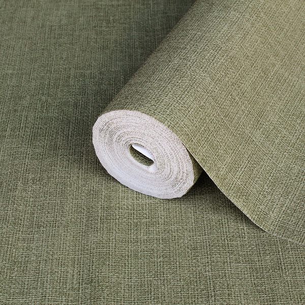 Green Muse Linen Texture Wallpaper, Natural Wallpaper, Modern & Minimalist Wall Covering, Modern Look Neutral Colors Glittering Wallcovering - Adawall Wallpaper -Registered Trade Accounts Only, Wallpaper Wholesale Account - 25104-10 - Adawall Wholesale - Wallpaper Wholesaler