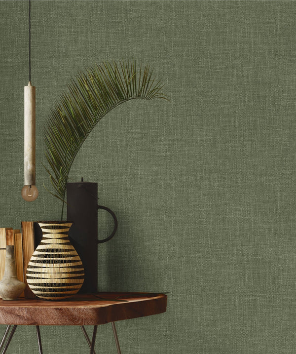 Green Muse Linen Texture Wallpaper, Natural Wallpaper, Modern & Minimalist Wall Covering, Modern Look Neutral Colors Glittering Wallcovering - Adawall Wallpaper -Registered Trade Accounts Only, Wallpaper Wholesale Account - 25104-10 - Adawall Wholesale - Wallpaper Wholesaler