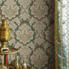 Green Rich Baroque Damask Wallpaper Deep Embossed Shimmering Vintage Design - Adawall Wallpaper - Registered Trade Accounts Only, Wallpaper Wholesale Account - 7807-4 - Adawall Wholesale - Wallpaper Wholesaler