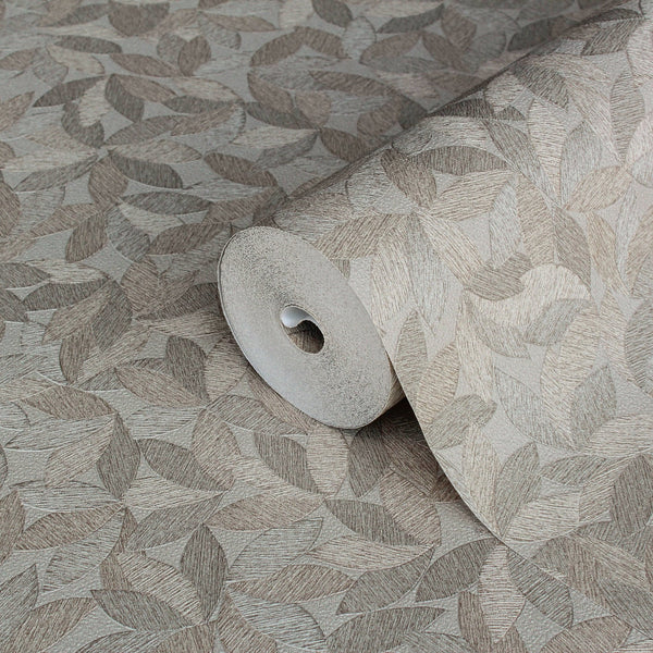Greige Leaf Pattern Wallpaper, Natural Wallpaper, Modern & Minimalist Wall Covering, Modern Look Neutral Colors Glittering Wallcovering - Adawall Wallpaper -Registered Trade Accounts Only, Wallpaper Wholesale Account - 25109-4 - Adawall Wholesale - Wallpaper Wholesaler