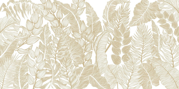 Horizontal Golden Leaves Wallpaper, Seamless Pattern Mural, Oversized Custom Size Wall Art, Non - Woven, Non - Adhesive, Modern Wall Paper, Removable - Adawall Wallpaper - Registered Trade Accounts Only, Wallpaper Wholesale Account - W78063 - Adawall Wholesale - Wallpaper Wholesaler