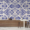 Ikat Floral Paisley Wallpaper, White Background Mural, Oversized Custom Size Wall Art, Non - Woven, Non - Adhesive, Modern Wall Paper, Removable - Adawall Wallpaper - Registered Trade Accounts Only, Wallpaper Wholesale Account - W77528 - Adawall Wholesale - Wallpaper Wholesaler