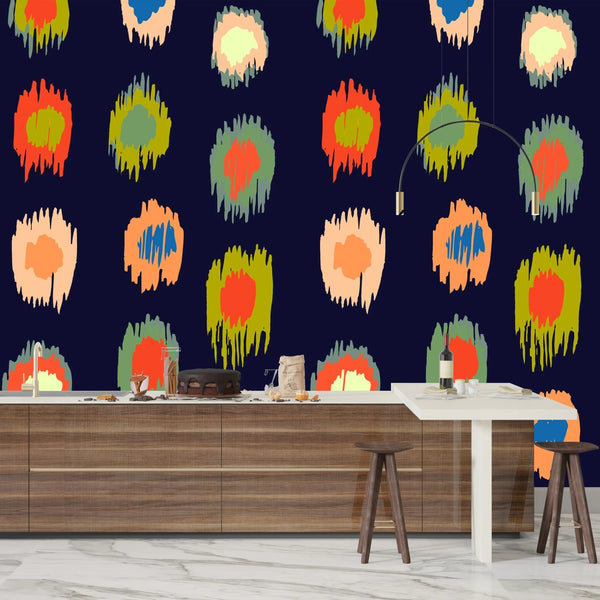 Ikat Polka Dot Wallpaper, Seamless Pattern Mural, Oversized Custom Size Wall Art, Non - Woven, Non - Adhesive, Modern Wall Paper, Removable - Adawall Wallpaper - Registered Trade Accounts Only, Wallpaper Wholesale Account - W77682 - Adawall Wholesale - Wallpaper Wholesaler