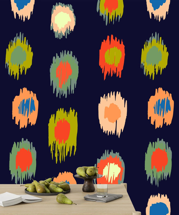 Ikat Polka Dot Wallpaper, Seamless Pattern Mural, Oversized Custom Size Wall Art, Non - Woven, Non - Adhesive, Modern Wall Paper, Removable - Adawall Wallpaper - Registered Trade Accounts Only, Wallpaper Wholesale Account - W77682 - Adawall Wholesale - Wallpaper Wholesaler