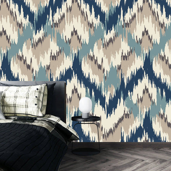 Ikat Wallpaper, Seamless Pattern Mural, Oversized Custom Size Wall Art, Non - Woven, Non - Adhesive, Modern Wall Paper, Removable - Adawall Wallpaper - Registered Trade Accounts Only, Wallpaper Wholesale Account - W77562 - Adawall Wholesale - Wallpaper Wholesaler