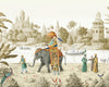 Indian Elephant Scene Wallpaper, Early Morning of India Historical Wall Mural, Beige Custom Size Wall Covering, Non - Woven, Non - Pasted, Removable - Adawall Wallpaper - Registered Trade Accounts Only, Wallpaper Wholesale Account - t_FJ309-1 - Adawall Wholesale - Wallpaper Wholesaler