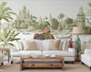 Indian Elephant Scene Wallpaper, Early Morning of India Historical Wall Mural, Green Custom Size Wall Covering, Non - Woven, Non - Pasted, Removable - Adawall Wallpaper - Registered Trade Accounts Only, Wallpaper Wholesale Account - t_FJ309-2 - Adawall Wholesale - Wallpaper Wholesaler