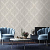 Italian Damask Embossed Wallpaper, Light Gray Sparkling Neutral Colors Luxury Wallcovering, 3D Textured, Non - Woven, Non - Pasted - Adawall Wallpaper - Registered Trade Accounts Only, Wallpaper Wholesale Account - 1403-4 - Adawall Wholesale - Wallpaper Wholesaler