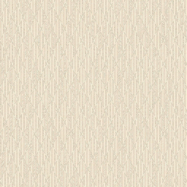 Ivory Diamond Shapes Wallpaper, Shiny 3D Deep Embossed Lines Stylish Modern Wallcovering - Walloro High End Wallcoverings & More