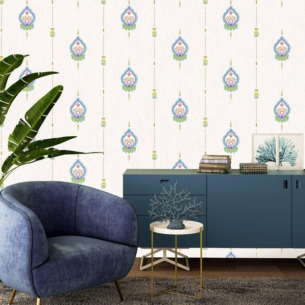 Ivory Stylish Embossed Textured Wallpaper, Modern Ikat Stripeed Wallcovering - Adawall Wallpaper - Registered Trade Accounts Only, Wallpaper Wholesale Account - 9902-3 - Adawall Wholesale - Wallpaper Wholesaler