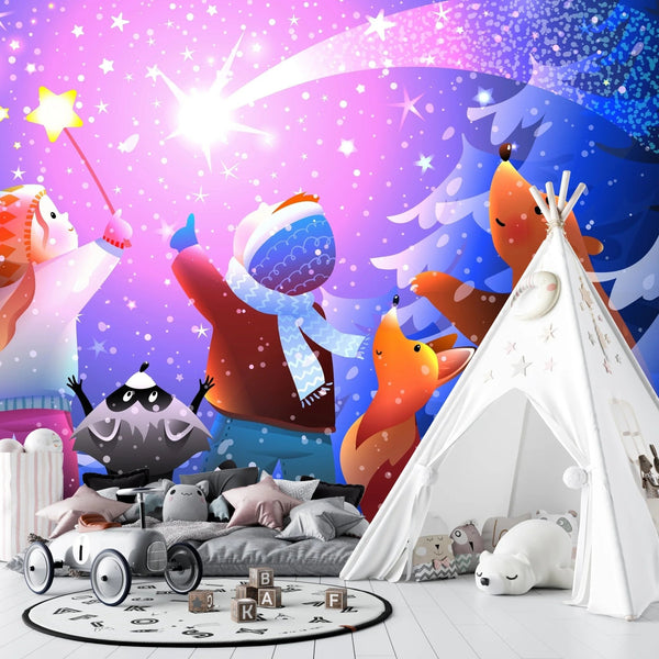 Kids and Animals Wallpaper, Magical Scene Mural, Oversized Custom Size Wall Art, Non - Woven, Non - Adhesive, Modern Wall Paper, Removable - Adawall Wallpaper - Registered Trade Accounts Only, Wallpaper Wholesale Account - W78120 - Adawall Wholesale - Wallpaper Wholesaler