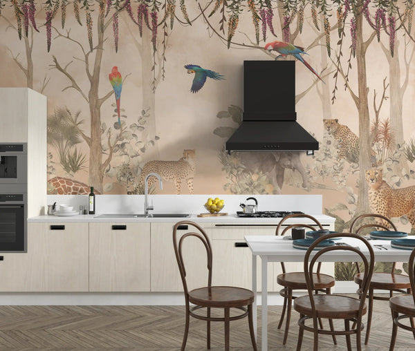 Kids Animals Wallpaper, Forest Mural, Oversized Custom Size Wall Art, Non - Woven, Non - Adhesive, Modern Wall Paper, Removable - Adawall Wallpaper - Registered Trade Accounts Only, Wallpaper Wholesale Account - W77998 - Adawall Wholesale - Wallpaper Wholesaler