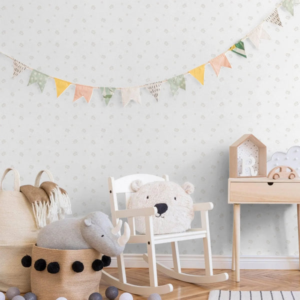 Kids Room Cheese Textured Wallpaper, Light Color White, Boys Girls Bedroom Wallpaper, Nursery Wallpaper, 114 sq ft Roll, Kids Bathroom - Walloro High End Wallcoverings & More