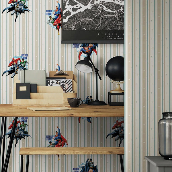 Kids Room Striped Textured Wallpaper, Colorful, Boys Girls Bedroom Wallpaper, Nursery Wallpaper, 114 sq ft Roll, Kids Bathroom Wallpaper - Walloro High End Wallcoverings & More