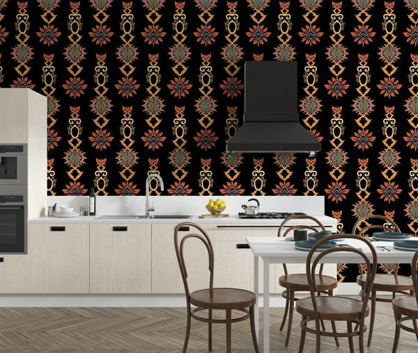 Vintage Design Wallpaper, Seamless Pattern Mural, Oversized Custom Size Wall Art, Non-Woven, Non-Adhesive, Modern Wall Paper, Removable