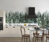 Winter Snowy Forest Wallpaper, Watercolor Mural, Oversized Custom Size Wall Art, Non-Woven, Non-Adhesive, Modern Wall Paper, Removable