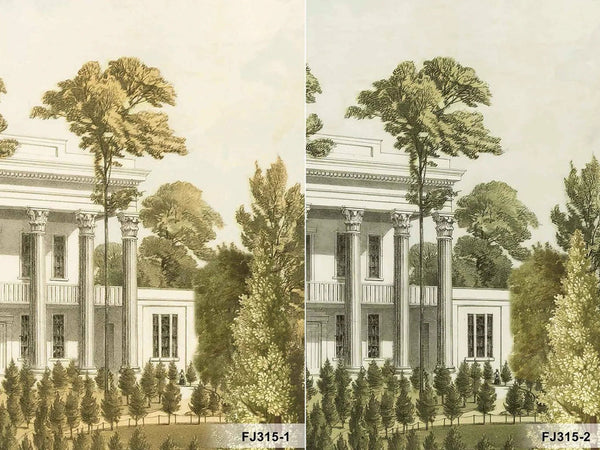 Landscape Scenic Wallpaper, Historical European Wall Mural, Green Custom Size Wall Covering, Non - Woven, Non - Adhesive, Removable, Washable - Adawall Wallpaper - Registered Trade Accounts Only, Wallpaper Wholesale Account - FJ315-2 - Adawall Wholesale - Wallpaper Wholesaler