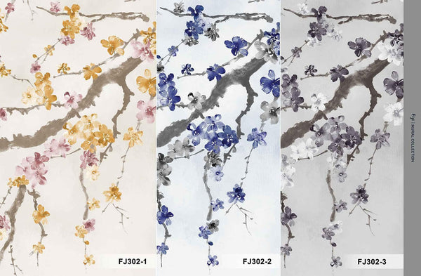 Large Blossom Tree Wallpaper, Yellow Chinoiserie Nature Flowers Wall Mural, Custom Size Wall Covering, Non - Woven, Non - Pasted, Removable, Washable, Floral Art - Adawall Wallpaper - Registered Trade Accounts Only, Wallpaper Wholesale Account - FJ302-1 - Adawall Wholesale - Wallpaper Wholesaler