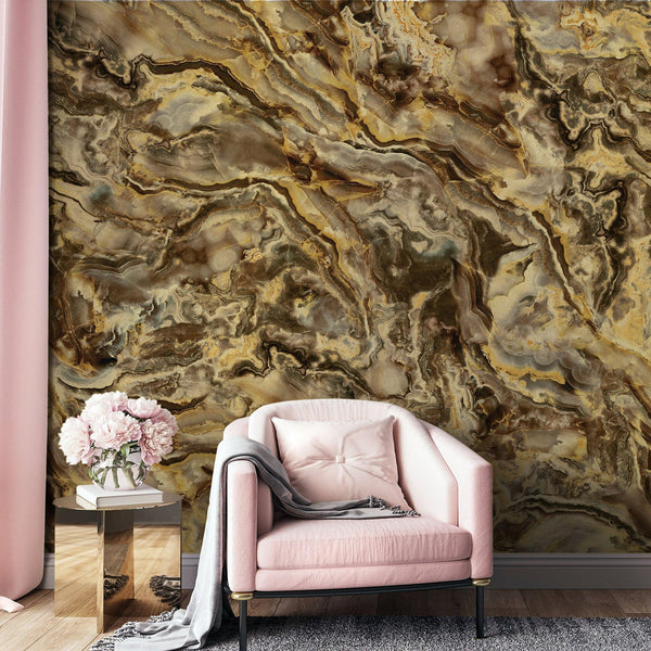 Large Marble Wall Mural, Marbled Wall Paper, Oversized Gold Wall Art, Non - Woven, Non - Pasted, Removable, Large Abstract Wall Print Art - Adawall Wallpaper - Registered Trade Accounts Only, Wallpaper Wholesale Account - FJ319-1 - Adawall Wholesale - Wallpaper Wholesaler