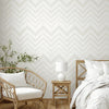 Large Modern Chevron 3D Embossed Wallpaper, White Modern Rich Textured Wallcovering, Non - Pasted, Large 114 sq ft Roll - Adawall Wallpaper - Registered Trade Accounts Only, Wallpaper Wholesale Account - 1207-1 - Adawall Wholesale - Wallpaper Wholesaler