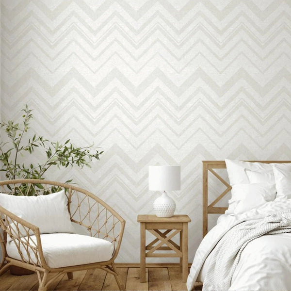 Large Modern Chevron 3D Embossed Wallpaper, White Modern Rich Textured Wallcovering, Non - Pasted, Large 114 sq ft Roll - Adawall Wallpaper - Registered Trade Accounts Only, Wallpaper Wholesale Account - 1207-1 - Adawall Wholesale - Wallpaper Wholesaler