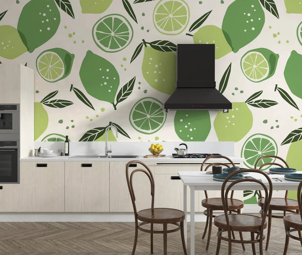 Lemons and Limes Wallpaper, Seamless Pattern Mural, Oversized Custom Size Wall Art, Non - Woven, Non - Adhesive, Modern Wall Paper, Removable - Adawall Wallpaper - Registered Trade Accounts Only, Wallpaper Wholesale Account - W78047 - Adawall Wholesale - Wallpaper Wholesaler