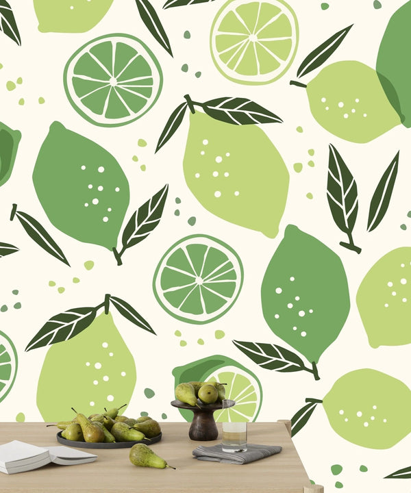 Lemons and Limes Wallpaper, Seamless Pattern Mural, Oversized Custom Size Wall Art, Non - Woven, Non - Adhesive, Modern Wall Paper, Removable - Adawall Wallpaper - Registered Trade Accounts Only, Wallpaper Wholesale Account - W78047 - Adawall Wholesale - Wallpaper Wholesaler