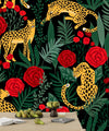 Leopards and Red Roses Wallpaper, Seamless Pattern Mural, Oversized Custom Size Wall Art, Non - Woven, Non - Adhesive, Modern Wall Paper, Removable - Adawall Wallpaper - Registered Trade Accounts Only, Wallpaper Wholesale Account - W78038 - Adawall Wholesale - Wallpaper Wholesaler