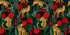 Leopards and Red Roses Wallpaper, Seamless Pattern Mural, Oversized Custom Size Wall Art, Non - Woven, Non - Adhesive, Modern Wall Paper, Removable - Adawall Wallpaper - Registered Trade Accounts Only, Wallpaper Wholesale Account - W78038 - Adawall Wholesale - Wallpaper Wholesaler