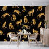 Leopards, Black Background Wallpaper, Seamless Pattern Mural, Oversized Custom Size Wall Art, Non - Woven, Non - Adhesive, Modern Wall Paper, Removable - Adawall Wallpaper - Registered Trade Accounts Only, Wallpaper Wholesale Account - W78043 - Adawall Wholesale - Wallpaper Wholesaler