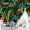 Leopards, Tropical Leaves Wallpaper, Seamless Pattern Mural, Oversized Custom Size Wall Art, Non - Woven, Non - Adhesive, Modern Wall Paper, Removable - Adawall Wallpaper - Registered Trade Accounts Only, Wallpaper Wholesale Account - W78025 - Adawall Wholesale - Wallpaper Wholesaler