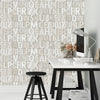Letters Wallpaper, Rich Textured Wallcovering, Traditional, White Light Color, Extra Large 114 sq ft Roll, Washable, Alphabet Wallpaper - Adawall Wallpaper - Registered Trade Accounts Only, Wallpaper Wholesale Account - 4704-1 - Adawall Wholesale - Wallpaper Wholesaler