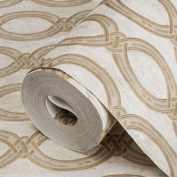 Light Beige Geometric Chain Pattern Wallpaper, Deep Embossed Stylish Sparkling Luxury Design - Adawall Wallpaper - Registered Trade Accounts Only, Wallpaper Wholesale Account - 7808-1 - Adawall Wholesale - Wallpaper Wholesaler