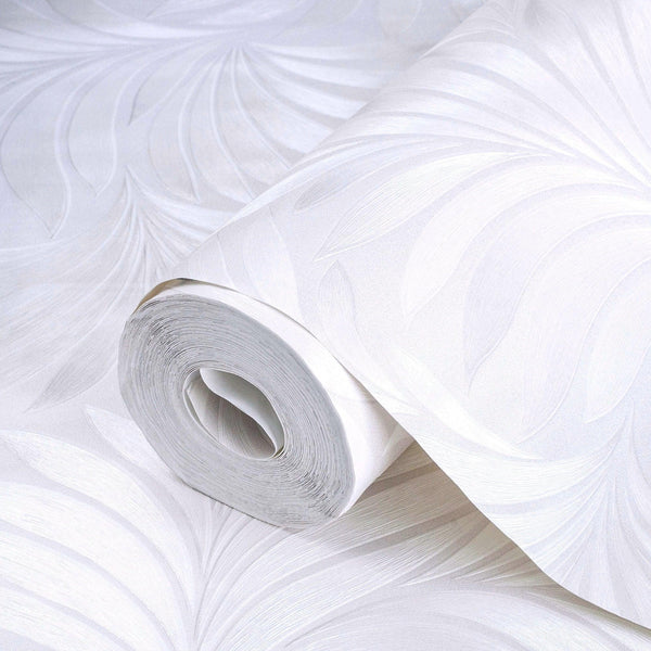 Light Beige Luxury Leaves Solid Color Shades Wallpaper, Deep Embossed Flocked Velvet Feeling Design - Walloro High End Wallcoverings & More